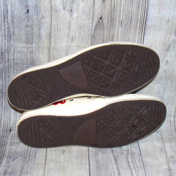 CONVERSE X PLAY Comme des Garçons Chuck 70 OX Multi Heart Sneakers Mens Size 11 - Picture 2 of 8